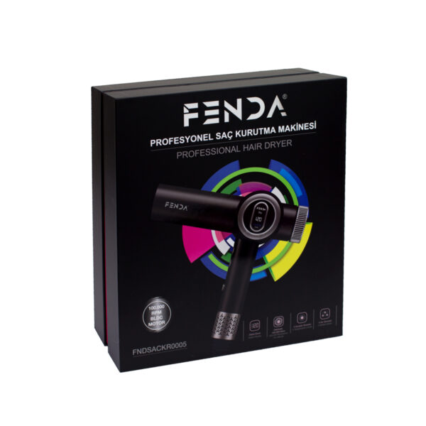 FENDA Професионален сешоар с FND дисплей 1600w - Image 6
